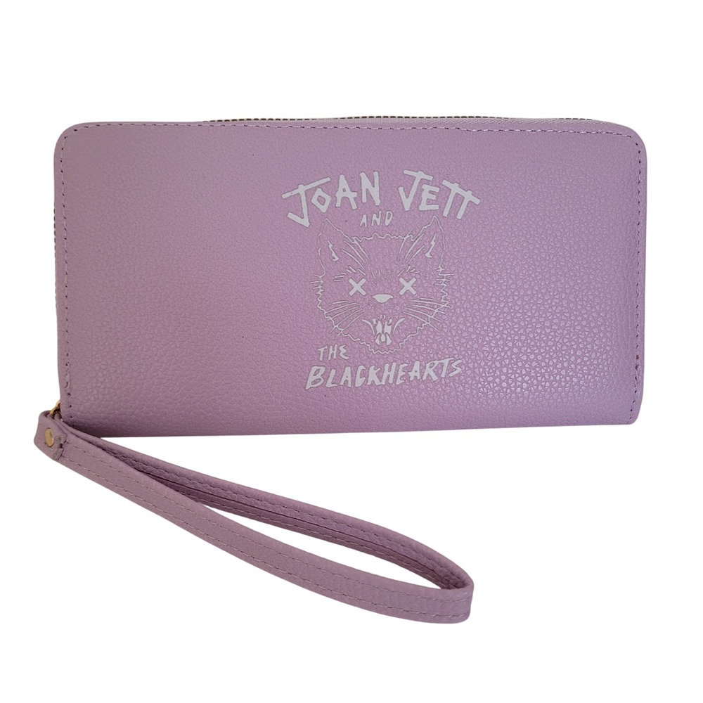 Joan Jett and The Blackhearts Lavender Purple Zip Around Wristlet Wallet Clutch